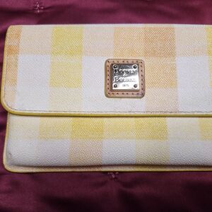 Dooney & Bourke Yellow Check Foldover Wallet